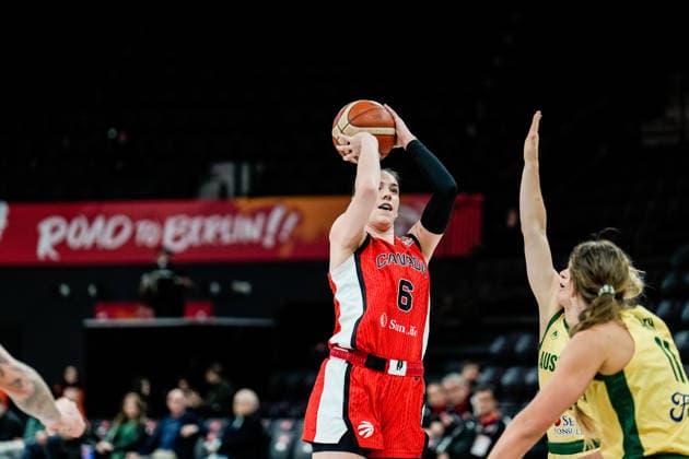 Australia v Canada - Women s World Cup 2026 Qualifier Bridget Carleton of Canada plays during the Women s World Cup 2026 Qualifier between Australia and Canada at Turkcell Basketball Development Center in Istanbul, Turkey, on March 17, 2026. Istanbul Istanbul Turkey  Copyright: xYagizxGurtugx originalFilename:gurtug-australi260317_npiZr.jpg