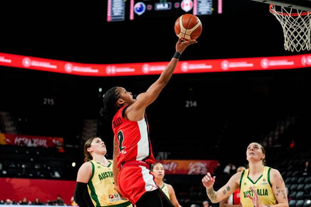 Australia v Canada - Women s World Cup 2026 Qualifier Shay Colley of Canada is in action during the Women s World Cup 2026 Qualifier between Australia and Canada at Turkcell Basketball Development Center in Istanbul, Turkey, on March 17, 2026. Istanbul Istanbul Turkey  Copyright: xYagizxGurtugx originalFilename:gurtug-australi260317_nprXp.jpg