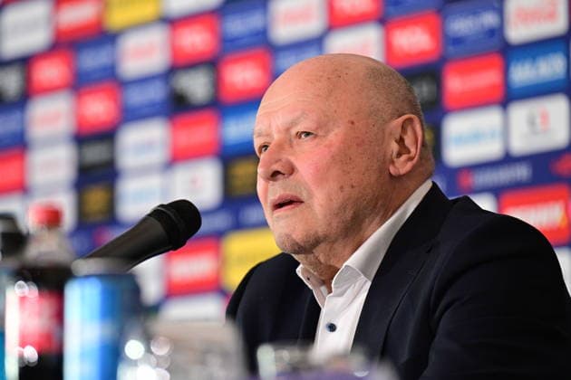 Czech head coach Miroslav Koubek speaks during the press conference, PK, Pressekonferenz to announce Czech national football team s roster for World Cup qualifying playoff matches in Prague, Czech Republic, March 17, 2026. (CTKxPhoto MichalxKamaryt) CTKPhotoP2026031705149  CTKPhotoP2026031705149
