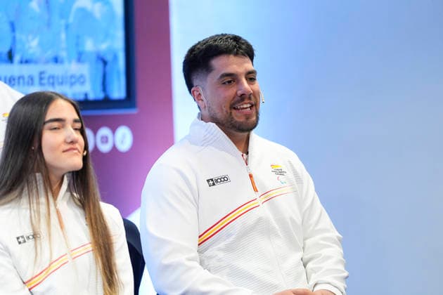 March 17, 2026, Madrid, Madrid, Spain: Javier Marcos during the reception of the Spanish athletes who participated in the MilanoÃ¢â‚¬Cortina 2026 Winter Paralympic Games, held at the headquarters of the Higher Sports Council (CSD) on March 17, 2026 in Madrid, Spain. Madrid Spain - ZUMAa181 20260317_zaa_a181_069 Copyright: xOscarxJ.xBarrosox
