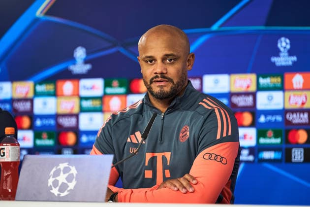 Trainer Vincent Kompany, Portraet, Portrait, Fussball offizielle Pressekonferenz vor dem UCL-Spiel gegen Atalanta BC FC Bayern -Atalanta Bergamo BC München 17.03.2026 Trainingsgelände, Säbenerstr.
