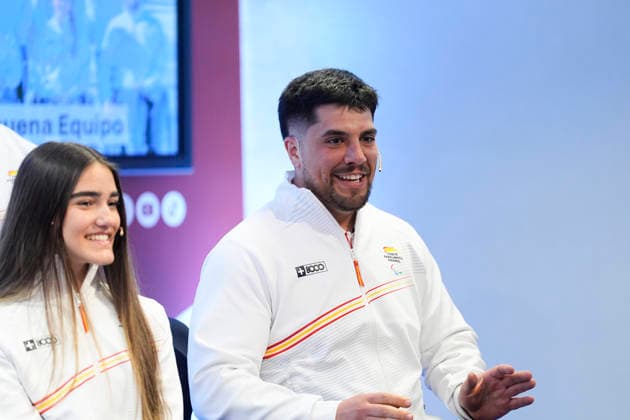 March 17, 2026, Madrid, Madrid, Spain: Javier Marcos during the reception of the Spanish athletes who participated in the MilanoÃ¢â‚¬Cortina 2026 Winter Paralympic Games, held at the headquarters of the Higher Sports Council (CSD) on March 17, 2026 in Madrid, Spain. Madrid Spain - ZUMAa181 20260317_zaa_a181_077 Copyright: xOscarxJ.xBarrosox