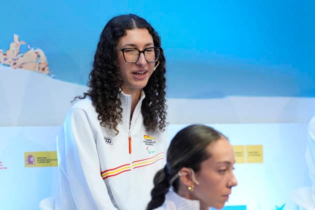 March 17, 2026, Madrid, Madrid, Spain: Alejandra Requesens during the reception of the Spanish athletes who participated in the MilanoÃ¢â‚¬Cortina 2026 Winter Paralympic Games, held at the headquarters of the Higher Sports Council (CSD) on March 17, 2026 in Madrid, Spain. Madrid Spain - ZUMAa181 20260317_zaa_a181_078 Copyright: xOscarxJ.xBarrosox