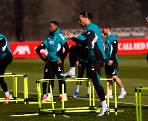 17th March 2026; AXA Training Centre, Liverpool, Merseyside, England; UEFA Champions League Football; Liverpool versus Galatasaray; Open Training; Virgil van Dijk of Liverpool  AlanxMartin Content restricted for UK based newspaper
