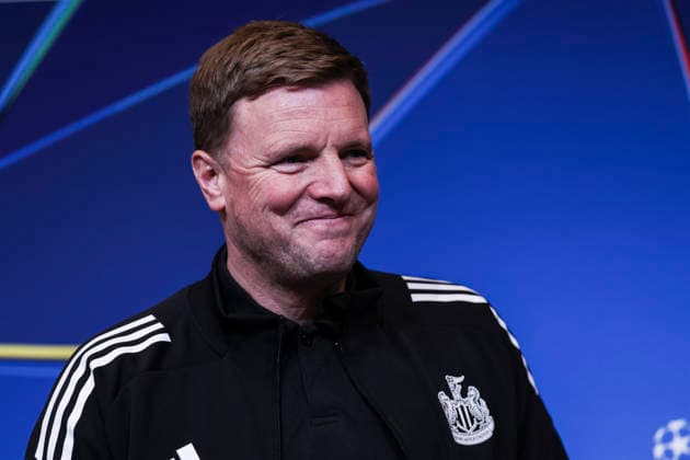 March 17, 2026, Barcelona, Barcelona, SPAIN: Eddie Howe, head coach of Newcastle United, attends the press conference, PK, Pressekonferenz ahead of the UEFA Champions League 2025 26, football match against FC Barcelona, Barca at Spotify Camp Nou Stadium on March 17, 2026 in Barcelona, Spain. Newcastle United Training Session And Press Conference - UEFA Champions League 2025 26 - ZUMAa181 20260317_zaa_a181_118 Copyright: xJavierxBorregox