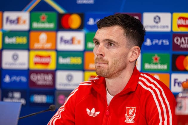 Football - UEFA Champions League - Round of 16 - 2nd Leg - Liverpool FC v Galatasaray A.Åž. - MD-1 LIVERPOOL, ENGLAND - Tuesday, March 17, 2026: Liverpool s Andy Robertson during a press conference, PK, Pressekonferenz at Anfield ahead of the UEFA Champions League Round of 16 2nd Leg match between Liverpool FC and Galatasaray A.Åž. (Photo by David Rawcliffe Propaganda) LIVERPOOL Anfield MERSEYSIDE ENGLAND  Copyright: xDavidxRawcliffex P2026-03-17-Liverpool_Galatasaray_MD-1-66