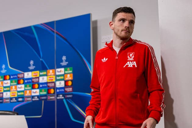 Football - UEFA Champions League - Round of 16 - 2nd Leg - Liverpool FC v Galatasaray A.Åž. - MD-1 LIVERPOOL, ENGLAND - Tuesday, March 17, 2026: Liverpool s Andy Robertson during a press conference, PK, Pressekonferenz at Anfield ahead of the UEFA Champions League Round of 16 2nd Leg match between Liverpool FC and Galatasaray A.Åž. (Photo by David Rawcliffe Propaganda) LIVERPOOL Anfield MERSEYSIDE ENGLAND  Copyright: xDavidxRawcliffex P2026-03-17-Liverpool_Galatasaray_MD-1-73