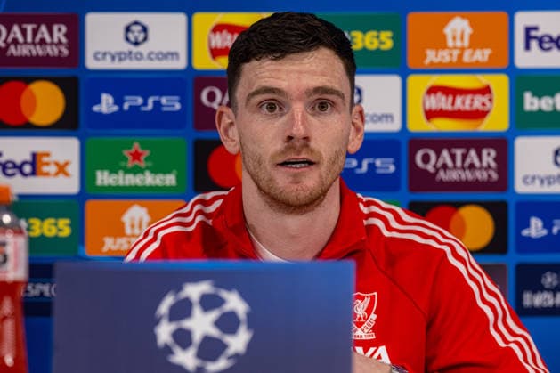 Football - UEFA Champions League - Round of 16 - 2nd Leg - Liverpool FC v Galatasaray A.Åž. - MD-1 LIVERPOOL, ENGLAND - Tuesday, March 17, 2026: Liverpool s Andy Robertson during a press conference, PK, Pressekonferenz at Anfield ahead of the UEFA Champions League Round of 16 2nd Leg match between Liverpool FC and Galatasaray A.Åž. (Photo by David Rawcliffe Propaganda) LIVERPOOL Anfield MERSEYSIDE ENGLAND  Copyright: xDavidxRawcliffex P2026-03-17-Liverpool_Galatasaray_MD-1-50