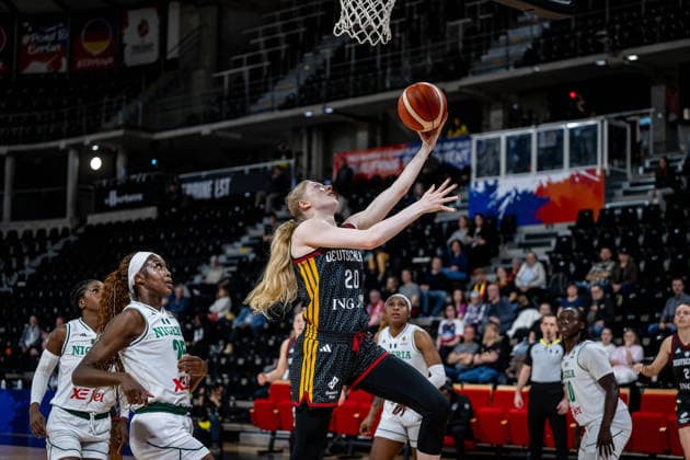 Basketball Villeurbanne 17.03.2026 Wommen™s Basketball World Cup 2026 Qualifying Tournament Nigeria (NIG) - Deutschland (GER) Frida Bühner (Deutschland, No.20)