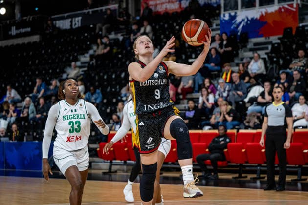 Basketball Villeurbanne 17.03.2026 Wommen™s Basketball World Cup 2026 Qualifying Tournament Nigeria (NIG) - Deutschland (GER) Emma Eichmeyer (Deutschland, No.09)