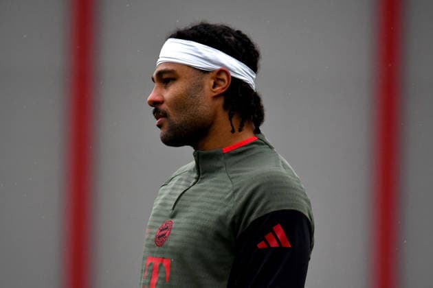 17.03.2026, FC Bayern Training Center, München, Training FC Bayern München , im Bild Abschlusstraining des FC Bayern München vor dem Championsleague Rückspiel gegen Atalanta Bergamo, Serge Gnabry (München) (Photo by Midori Ikenouchi Hasan Bratic DeFodi Images) -