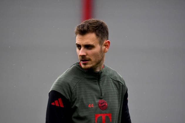 17.03.2026, FC Bayern Training Center, München, Training FC Bayern München , im Bild Abschlusstraining des FC Bayern München vor dem Championsleague Rückspiel gegen Atalanta Bergamo, Josip Stanisic (München) (Photo by Midori Ikenouchi Hasan Bratic DeFodi Images) -