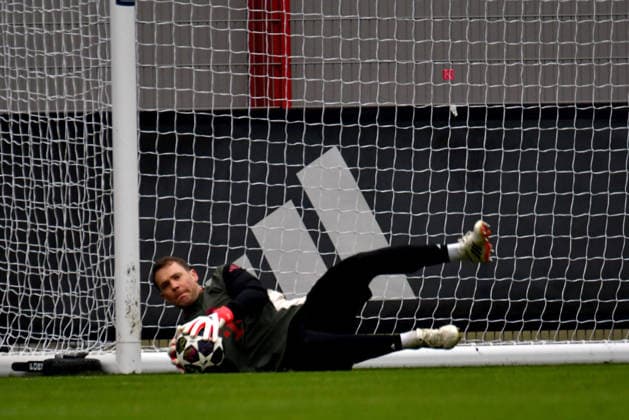 17.03.2026, FC Bayern Training Center, München, Training FC Bayern München , im Bild Abschlusstraining des FC Bayern München vor dem Championsleague Rückspiel gegen Atalanta Bergamo, Torwart Manuel Neuer (München) (Photo by Midori Ikenouchi Hasan Bratic DeFodi Images) -