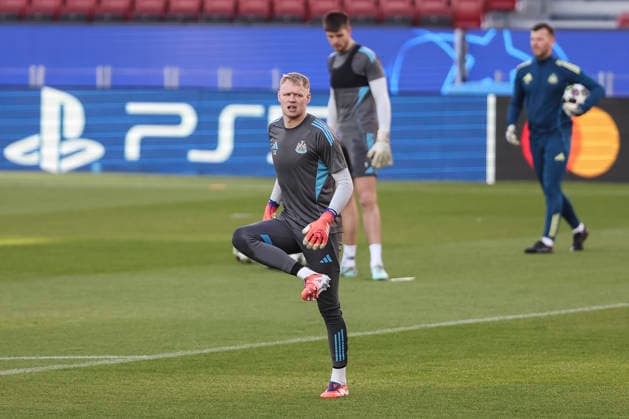 March 17, 2026, Barcelona, Barcelona, SPAIN: Aaron Ramsdale during the training day Newcastle United ahead UEFA Champions League 2025 26, football match against FC Barcelona, Barca at Spotify Camp Nou Stadium on March 17, 2026 in Barcelona, Spain. Newcastle United Training Session And press conference, PK, Pressekonferenz - UEFA Champions League 2025 26 - ZUMAa181 20260317_zaa_a181_129 Copyright: xJavierxBorregox