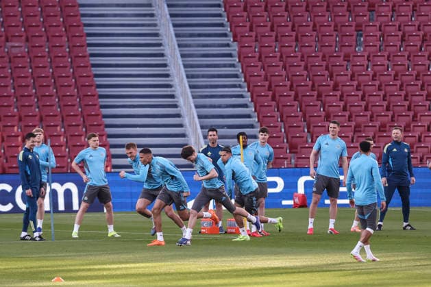 March 17, 2026, Barcelona, Barcelona, SPAIN: Players of Newcastle United during the training day Newcastle United ahead UEFA Champions League 2025 26, football match against FC Barcelona, Barca at Spotify Camp Nou Stadium on March 17, 2026 in Barcelona, Spain. Barcelona SPAIN - ZUMAa181 20260317_zaa_a181_135 Copyright: xJavierxBorregox