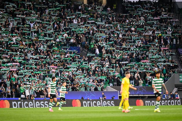 260317 Fans of Sporting during the UEFA Champions League football match between Sporting CP and Bodo Glimt on March 17, 2026 in Lisbon. Photo: Marius Simensen BILDBYRAN COP 238 MM0063 bbeng football fotball fotboll soccer uefa champions league mesterligaen bodo glimt sporting clube de portugal sporting lisboa sporting lisbon sporting cp publik Copyright: MARIUSxSIMENSEN BB260317BB619