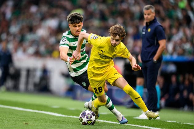 260317 Hakon Evjen of Bodo Glimt during the UEFA Champions League football match between Sporting CP and Bodo Glimt on March 17, 2026 in Lisbon. Photo: Marius Simensen BILDBYRAN COP 238 MM0063 bbeng football fotball fotboll soccer uefa champions league mesterligaen bodo glimt sporting clube de portugal sporting lisboa sporting lisbon sporting cp Copyright: MARIUSxSIMENSEN BB260317BB646
