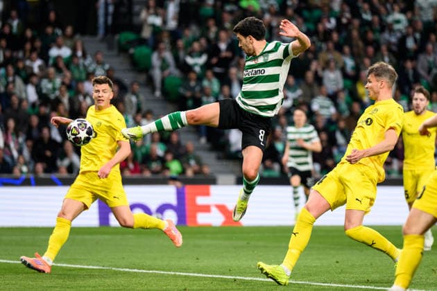 260317 Pedro Goncalves of Sporting during the UEFA Champions League football match between Sporting CP and Bodo Glimt on March 17, 2026 in Lisbon. Photo: Marius Simensen BILDBYRAN COP 238 MM0063 bbeng football fotball fotboll soccer uefa champions league mesterligaen bodo glimt sporting clube de portugal sporting lisboa sporting lisbon sporting cp Copyright: MARIUSxSIMENSEN BB260317BB666
