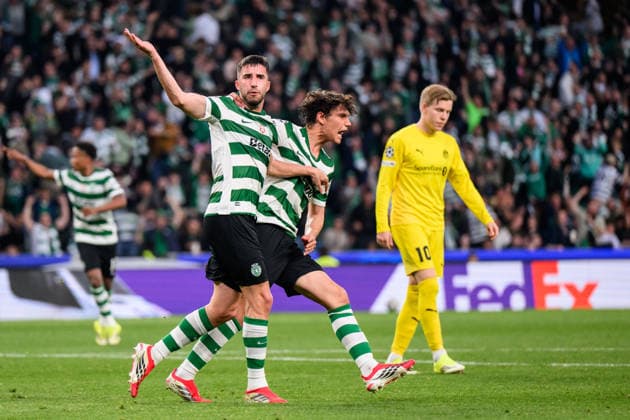 260317 Goncalo Inacio of Sporting celebrates after the 0-1 goal during the UEFA Champions League football match between Sporting CP and Bodo Glimt on March 17, 2026 in Lisbon. Photo: Marius Simensen BILDBYRAN COP 238 MM0063 bbeng football fotball fotboll soccer uefa champions league mesterligaen bodo glimt sporting clube de portugal sporting lisboa sporting lisbon sporting cp jubel Copyright: MARIUSxSIMENSEN BB260317BB704