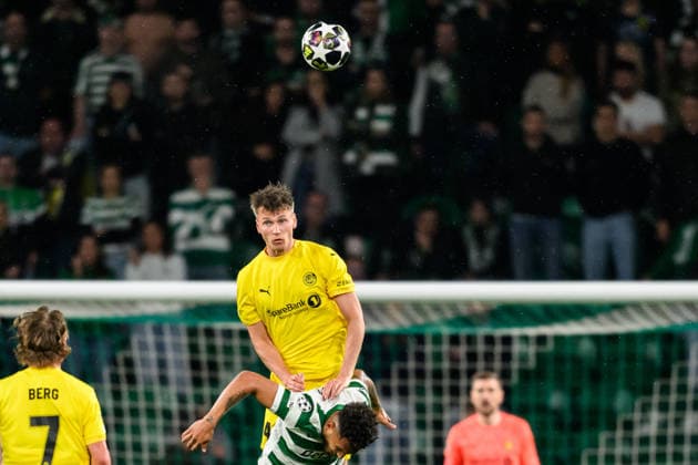 260317 Odin Bjortuft of Bodo Glimt and Luis Suarez of Sporting during the UEFA Champions League football match between Sporting CP and Bodo Glimt on March 17, 2026 in Lisbon. Photo: Marius Simensen BILDBYRAN COP 238 MM0063 bbeng football fotball fotboll soccer uefa champions league mesterligaen bodo glimt sporting clube de portugal sporting lisboa sporting lisbon sporting cp Copyright: MARIUSxSIMENSEN BB260317BB777
