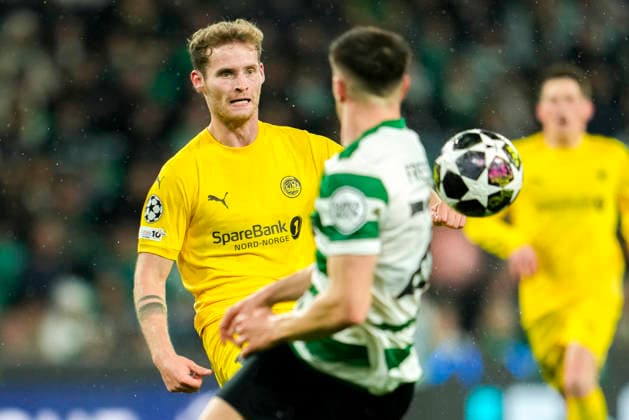 Football, Champions League 2025 2026 Sporting Lisbon Bodo Glimt Lisbon, Portugal 20260317 Ole Didrik Blomberg during the football match in the Champions League between Sporting Lisboa and Bodo Glimt at Estadio JosÃ Alvalade Photo Fredrik Varfjell NTB Lisboa Portugal EDITORIAL USE ONLY RESTRICTED USE FOR BETTING COMPANIES  Copyright: xFredrikxVarfjellx xNTBx