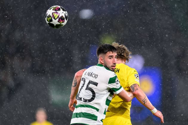 260317 Goncalo Inacio of Sporting during the UEFA Champions League football match between Sporting CP and Bodo Glimt on March 17, 2026 in Lisbon. Photo: Marius Simensen BILDBYRAN COP 238 MM0063 bbeng football fotball fotboll soccer uefa champions league mesterligaen bodo glimt sporting clube de portugal sporting lisboa sporting lisbon sporting cp Copyright: MARIUSxSIMENSEN BB260317BB780