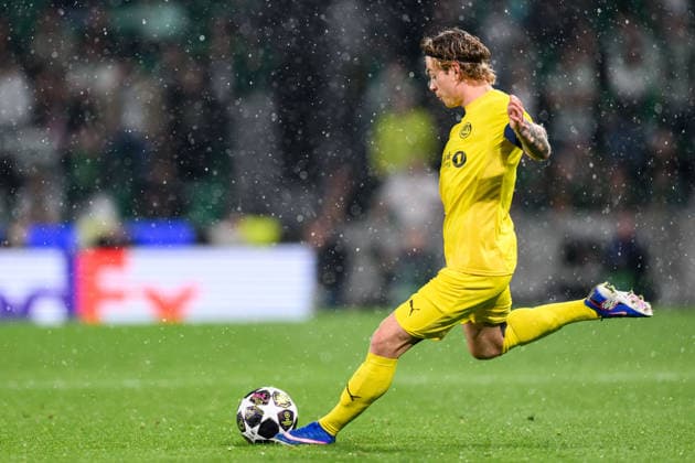 260317 Patrick Berg of Bodo Glimt during the UEFA Champions League football match between Sporting CP and Bodo Glimt on March 17, 2026 in Lisbon. Photo: Marius Simensen BILDBYRAN COP 238 MM0063 bbeng football fotball fotboll soccer uefa champions league mesterligaen bodo glimt sporting clube de portugal sporting lisboa sporting lisbon sporting cp Copyright: MARIUSxSIMENSEN BB260317BB827
