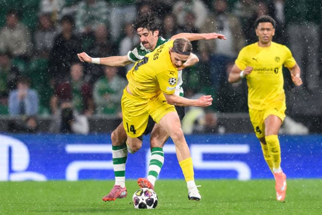 260317 Ulrik Saltnes of Bodo Glimt during the UEFA Champions League football match between Sporting CP and Bodo Glimt on March 17, 2026 in Lisbon. Photo: Marius Simensen BILDBYRAN COP 238 MM0063 bbeng football fotball fotboll soccer uefa champions league mesterligaen bodo glimt sporting clube de portugal sporting lisboa sporting lisbon sporting cp Copyright: MARIUSxSIMENSEN BB260317BB833