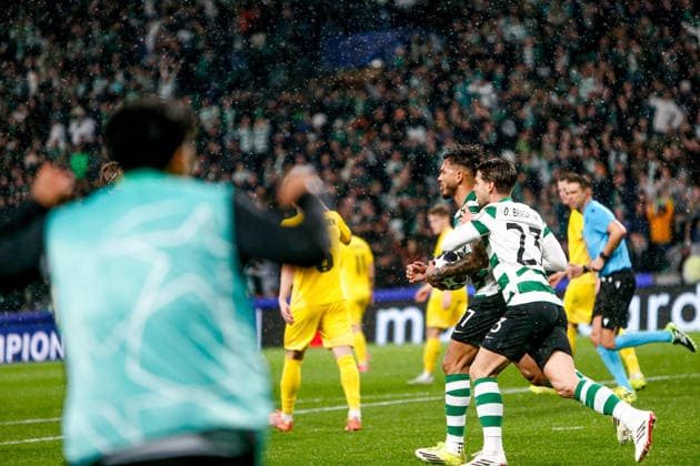 Luis Suarez of Sporting CP celebrates after scoring the team s third goal during the UEFA Champions League, Last 16, second-leg football match between Sporting Clube de Portugal vs Bodo Glimt at Estadio Jose Alvalade on March 17, 2026 in Lisbon, Portugal. UEFA Champions League - Sporting CP vs Bodo Glimt (Valter Gouveia SPP) Copyright: xValterxGouveia SPPx spp-en-VaGo-_GO_8196
