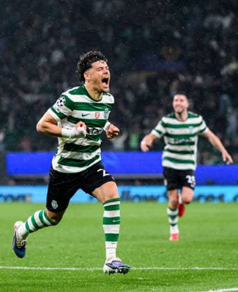 260317 Maximiliano Araujo of Sporting celebrates after the 4-0 goal during the UEFA Champions League football match between Sporting CP and Bodo Glimt on March 17, 2026 in Lisbon. Photo: Marius Simensen BILDBYRAN COP 238 MM0063 bbeng football fotball fotboll soccer uefa champions league mesterligaen bodo glimt sporting clube de portugal sporting lisboa sporting lisbon sporting cp jubel Copyright: MARIUSxSIMENSEN BB260317BB886