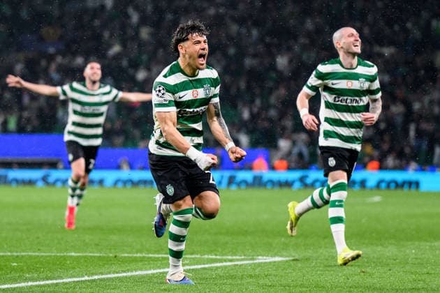 260317 Maximiliano Araujo of Sporting celebrates after the 4-0 goal during the UEFA Champions League football match between Sporting CP and Bodo Glimt on March 17, 2026 in Lisbon. Photo: Marius Simensen BILDBYRAN COP 238 MM0063 bbeng football fotball fotboll soccer uefa champions league mesterligaen bodo glimt sporting clube de portugal sporting lisboa sporting lisbon sporting cp jubel Copyright: MARIUSxSIMENSEN BB260317BB887