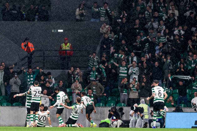 Maximiliano Araujo of Sporting CP celebrates after scoring the team s fourth goal during the UEFA Champions League, Last 16, second-leg football match between Sporting Clube de Portugal vs Bodo Glimt at Estadio Jose Alvalade on March 17, 2026 in Lisbon, Portugal. UEFA Champions League - Sporting CP vs Bodo Glimt (Valter Gouveia SPP) Copyright: xValterxGouveia SPPx spp-en-VaGo-VG_L2333
