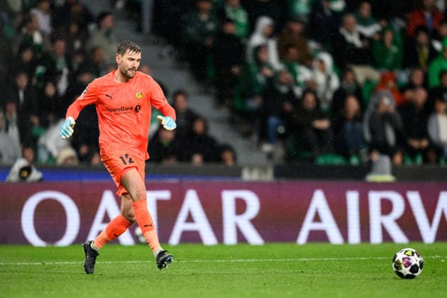 260317 Goalkeeper Nikita Haikin of Bodo Glimt during the UEFA Champions League football match between Sporting CP and Bodo Glimt on March 17, 2026 in Lisbon. Photo: Marius Simensen BILDBYRAN COP 238 MM0063 bbeng football fotball fotboll soccer uefa champions league mesterligaen bodo glimt sporting clube de portugal sporting lisboa sporting lisbon sporting cp Copyright: MARIUSxSIMENSEN BB260317BB907