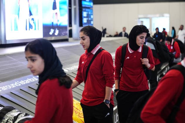 Iran women’s national football team arrives in Turkiye for return home ISTANBUL, TURKIYE - MARCH 17: Members of the Iran women’s national football team arrive at Istanbul Airport as they travel back to their country after competing in the 2026 AFC Women’s Asian Cup in Australia, in Istanbul, Turkiye, on March 17, 2026. Hakan Akgun Anadolu Istanbul Turkey. Editorial use only. Please get in touch for any other usage.  Copyright: x2026xAnadoluxHakanxAkgunx