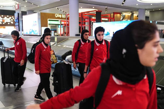 Iran women’s national football team arrives in Turkiye for return home ISTANBUL, TURKIYE - MARCH 17: Members of the Iran women’s national football team arrive at Istanbul Airport as they travel back to their country after competing in the 2026 AFC Women’s Asian Cup in Australia, in Istanbul, Turkiye, on March 17, 2026. Hakan Akgun Anadolu Istanbul Turkey. Editorial use only. Please get in touch for any other usage.  Copyright: x2026xAnadoluxHakanxAkgunx