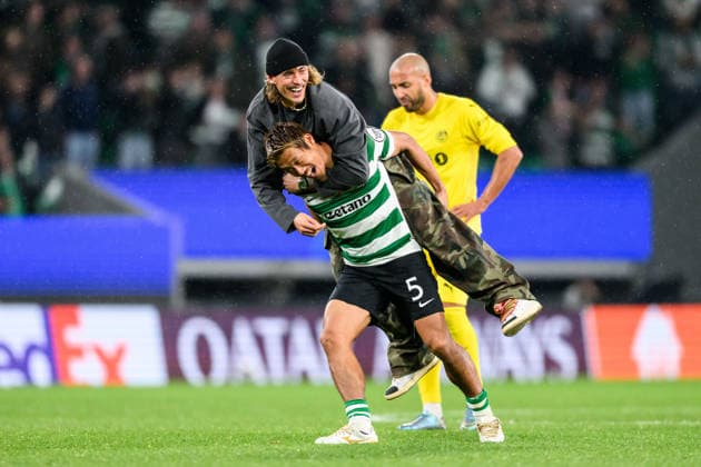 260317 Hidemasa Morita of Sporting celebrates after the UEFA Champions League football match between Sporting CP and Bodo Glimt on March 17, 2026 in Lisbon. Photo: Marius Simensen BILDBYRAN COP 238 MM0063 bbeng football fotball fotboll soccer uefa champions league mesterligaen bodo glimt sporting clube de portugal sporting lisboa sporting lisbon sporting cp jubel Copyright: MARIUSxSIMENSEN BB260317ZM003