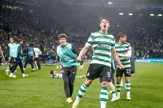 Rafael Nel of Sporting CP celebrates after scoring the team s fifth goal during the UEFA Champions League, Last 16, second-leg football match between Sporting Clube de Portugal vs Bodo Glimt at Estadio Jose Alvalade on March 17, 2026 in Lisbon, Portugal. UEFA Champions League - Sporting CP vs Bodo Glimt (Valter Gouveia SPP) Copyright: xValterxGouveia SPPx spp-en-VaGo-_GO_8285