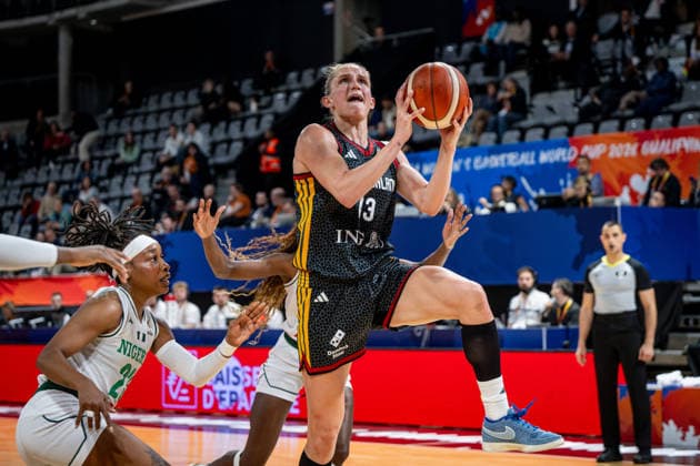 Basketball Villeurbanne 17.03.2026 Wommen™s Basketball World Cup 2026 Qualifying Tournament Nigeria (NIG) - Deutschland (GER) Leonie Fiebich (Deutschland, No.13)