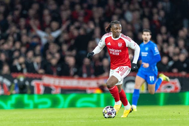 Arsenal v Bayer Leverkusen, Champions League Arsenal midfielder Eberechi Eze (10) during the Champions League match between Arsenal and Bayer Leverkusen at the Emirates Stadium, London, UK on 17 March 2026. London Emirates Stadium Greater London UK Editorial use only , Copyright: xToyinxOshodix PSI-23909-0017