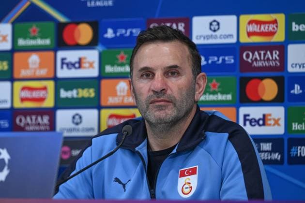 Ahead of Liverpool v Galatasaray - UEFA Champions League LIVERPOOL, UNITED KINGDOM - MARCH 17: Head coach Okan Buruk of Galatasaray speaks during the press conference, PK, Pressekonferenz ahead of the UEFA Champions League Round of 16 rematch against Liverpool at Anfield Stadium in Liverpool, United Kingdom, on March 17, 2026. Rasid Necati Aslim Anadolu Liverpool United Kingdom. Editorial use only. Please get in touch for any other usage.  Copyright: x2026xAnadoluxRasidxNecatixAslimx