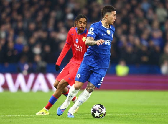 Chelsea v Paris Saint Germain, UEFA Champions League, Round of 16, Second Leg Stamford Bridge, London, UK - 17 03 2026 Enzo Fernandez of Chelsea in action during the UEFA Champions League home game against Paris Saint-Germain at Stamford Bridge London Stamford Bridge London GBR, UK NEWSPAPERS OUT Copyright: xMarkxGreenwoodx