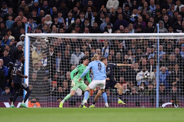 Manchester City v Real Madrid - UEFA Champions League MANCHESTER, UNITED KINGDOM - MARCH 17: Erling Braut Haaland of Manchester City scores his team s first goal during the UEFA Champions League Round of 16 Second Leg match between Manchester City and Real Madrid CF at City of Manchester Stadium on March 17, 2026 in Manchester, United Kingdom. Alex Livesey Anadolu Manchester United, ManU Kingdom. Editorial use only. Please get in touch for any other usage.  Copyright: x2026xAnadoluxAlexxLiveseyx