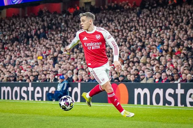 England: Fussball UEFA Champions League 2025 - 2026, Achtelfinale (Rückspiel) FC Arsenal London vs Bayer 04 Leverkusen - Emirates Stadium (London): Leandro Trossard (Arsenal, 19) Copyright: xJOERANxSTEINSIEKx