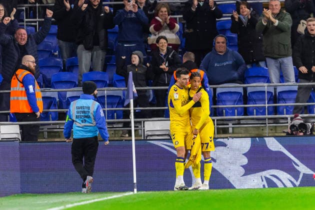 Cardiff City v Wycombe Wanderers, EFL Sky Bet League 1 CELE Wycombe Wanderers forward Andre Vidigal (77) scores his side s first goal during the EFL Sky Bet League 1 match between Cardiff City and Wycombe Wanderers at the Cardiff City Stadium, Cardiff, UK on 17 March 2026. Cardiff Cardiff City Stadium South Glamorgan UK Editorial use only DataCo restrictions apply See www.football-dataco.com , Copyright: xDanxMintox PSI-23913-0024