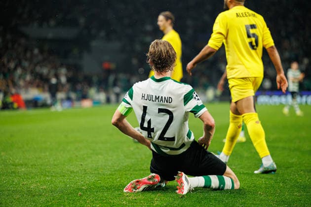 Morten Hjulmand seen during UEFA Champions League Round of 16 game between teams of Sporting CP and FK Bodo Glimt at Estadio Jose Alvalade (Maciej Rogowski Ball Raw Images) Lisbon Estadio Jose Alvalade Portugal Copyright: xMaciejxRogowskix maciejrogowski_sporting_bodo_2526_ROG8346