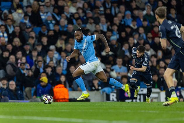 Football - UEFA Champions League - Round of 16 - 2nd Leg - Manchester City FC v Real Madrid CF MANCHESTER, ENGLAND - Tuesday, March 17, 2026: Manchester City s Antoine Semenyo during the UEFA Champions League Round of 16 2nd Leg match between Manchester City FC and Real Madrid CF at the City of Manchester Stadium. (Photo by David Rawcliffe Propaganda) MANCHESTER City of Manchester Stadium GREATER MANCHESTER ENGLAND  Copyright: xDavidxRawcliffex P2026-03-17-Man_City_Real_Madrid-106