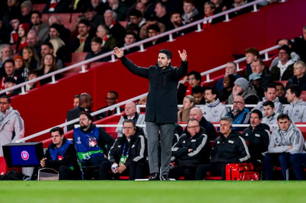 LONDON, ENGLAND - MARCH 17: Arsenal head coach Mikel Arteta gestures during the UEFA Champions League 2025 26 Round of 16 Second Leg match between Arsenal FC and Bayer 04 Leverkusen at Arsenal Stadium on March 17, 2026 in London, England.  Copyright: xRenexNijhuis MBxMediax