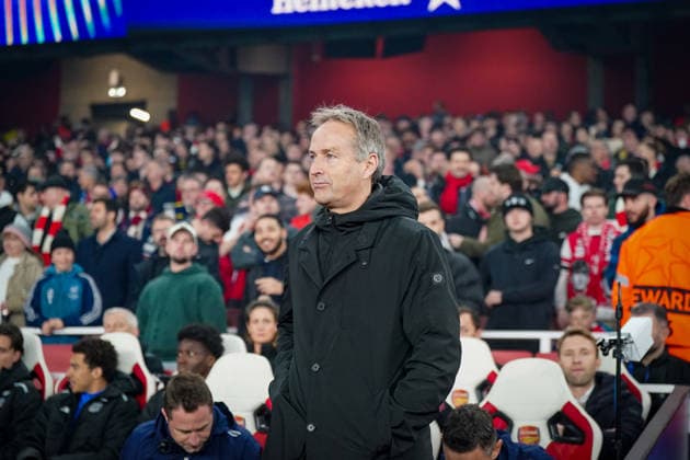 England: Fussball UEFA Champions League 2025 - 2026, Achtelfinale (Rückspiel) FC Arsenal London vs Bayer 04 Leverkusen - Emirates Stadium (London): Kasper Hjulmand (Trainer, Bayer 04 Leverkusen) Copyright: xJOERANxSTEINSIEKx