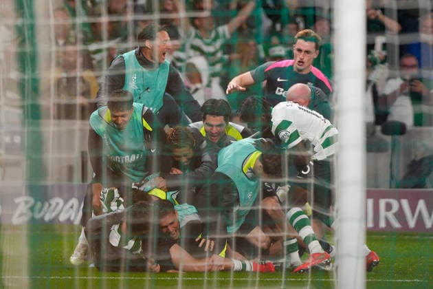 March 17, 2026, Lisbon, Portugal: Sporting CP players celebrates their fifth goal during UEFA Champions League 2025 26 round of 16 2nd leg between Sporting CP and FK Bodo Glimt at Estadio Jose Alvalade..Final score: Sporting CP 5:0 FK Bodo Glimt Lisbon Portugal - ZUMAs197 20260317_aaa_s197_310 Copyright: xBrunoxdexCarvalhox