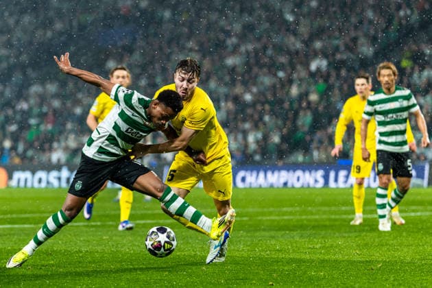 Uefa Champions League 2025-26 Sporting CP - FK Bodø Glimt Geny Catamo of Sporting in action, with the ball during the UEFA Champions League 2025-26 League Round of 16, 2nd Leg match between Sporting CP and FK Bodø Glimt on Tuesday 17 March 2026 in Lisbon, Portugal Copyright: HMBxMedia CarlosxSilva